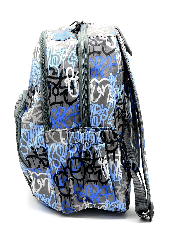 حقيبة ظهر مدرسية مقاس 17 MIQUELRIUS MR BACKPACK W/3 COMPARTMENT 17"-STREET ART MR