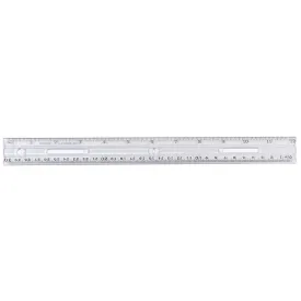 12IN PLASTIC RULER CLEAR