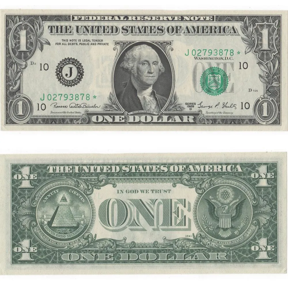 1969-D $1 Kansas City Federal Reserve Note Fr. 1907-J* - Uncirculated