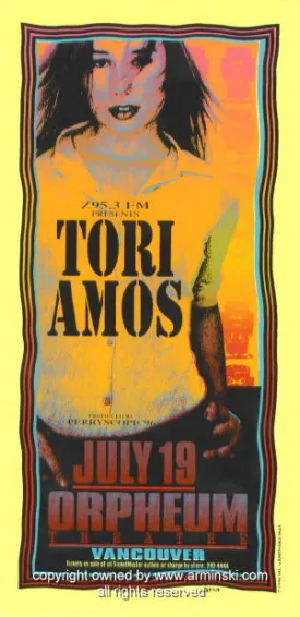 1996 Tori Amos - Vancouver Silkscreen Concert Poster by Mark Arminski (MA-9623)