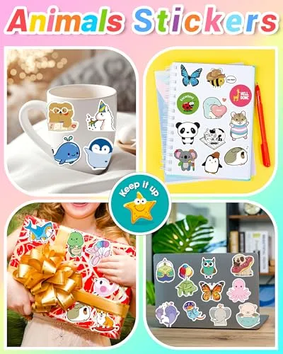 200 Pcs Stickers for Kids, Cute Water Bottle Stickers Vinyl Waterproof Laptop Stickers for Classroom School Students Gifts Teachers Supplies Party Favors Prizes for Kids Teens Girls