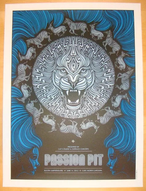 2013 Passion Pit - Cary Silkscreen Concert Poster by Todd Slater