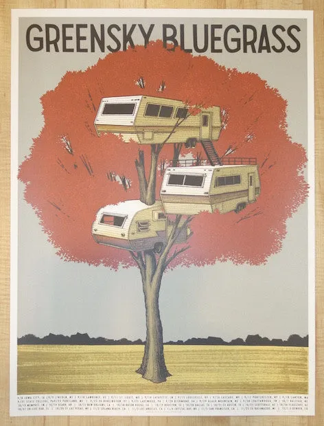 2016 Greensky Bluegrass - Fall Tour Silkscreen Concert Poster by Justin Santora