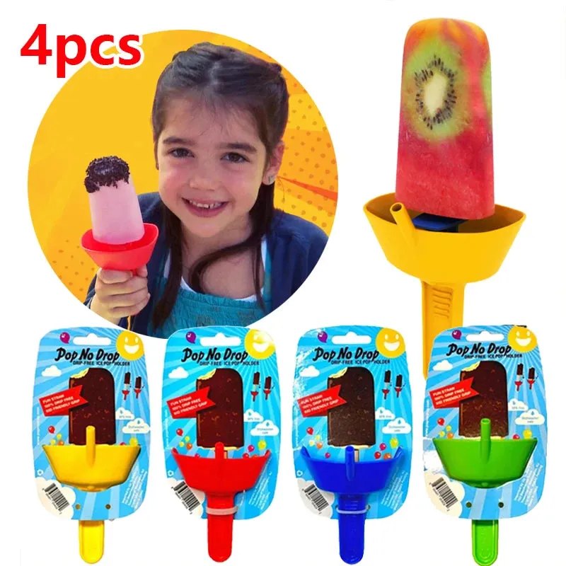 4-Piece Anti-Drip Popsicle Holder Set