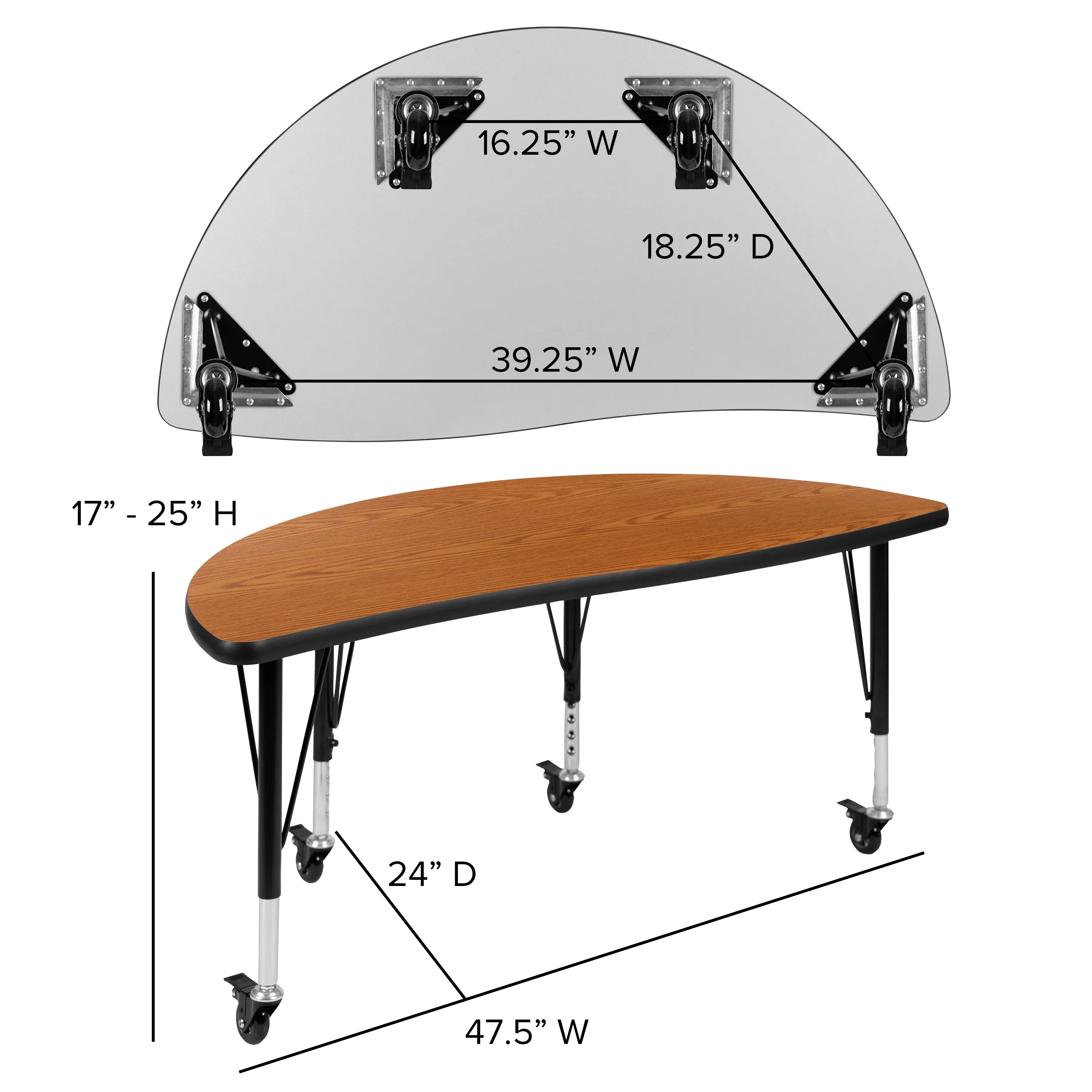 48" Circle Wave Oak Table Set XU-GRP-14CH-A48-HCIRC-OAK-T-P-CAS-GG