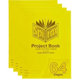 4x Spirax P162 Project Book 18mm Dotted Thirds 70GSM 64 Page 330x240mm