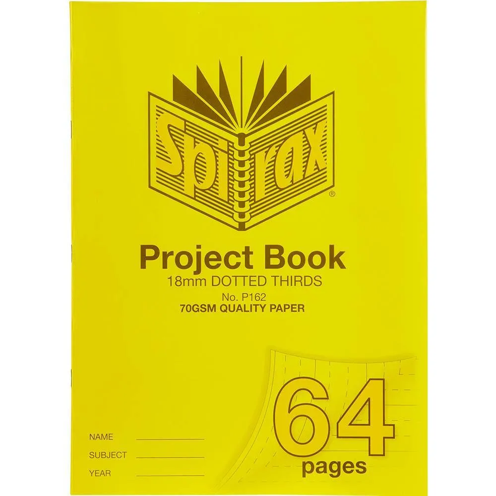 4x Spirax P162 Project Book 18mm Dotted Thirds 70GSM 64 Page 330x240mm