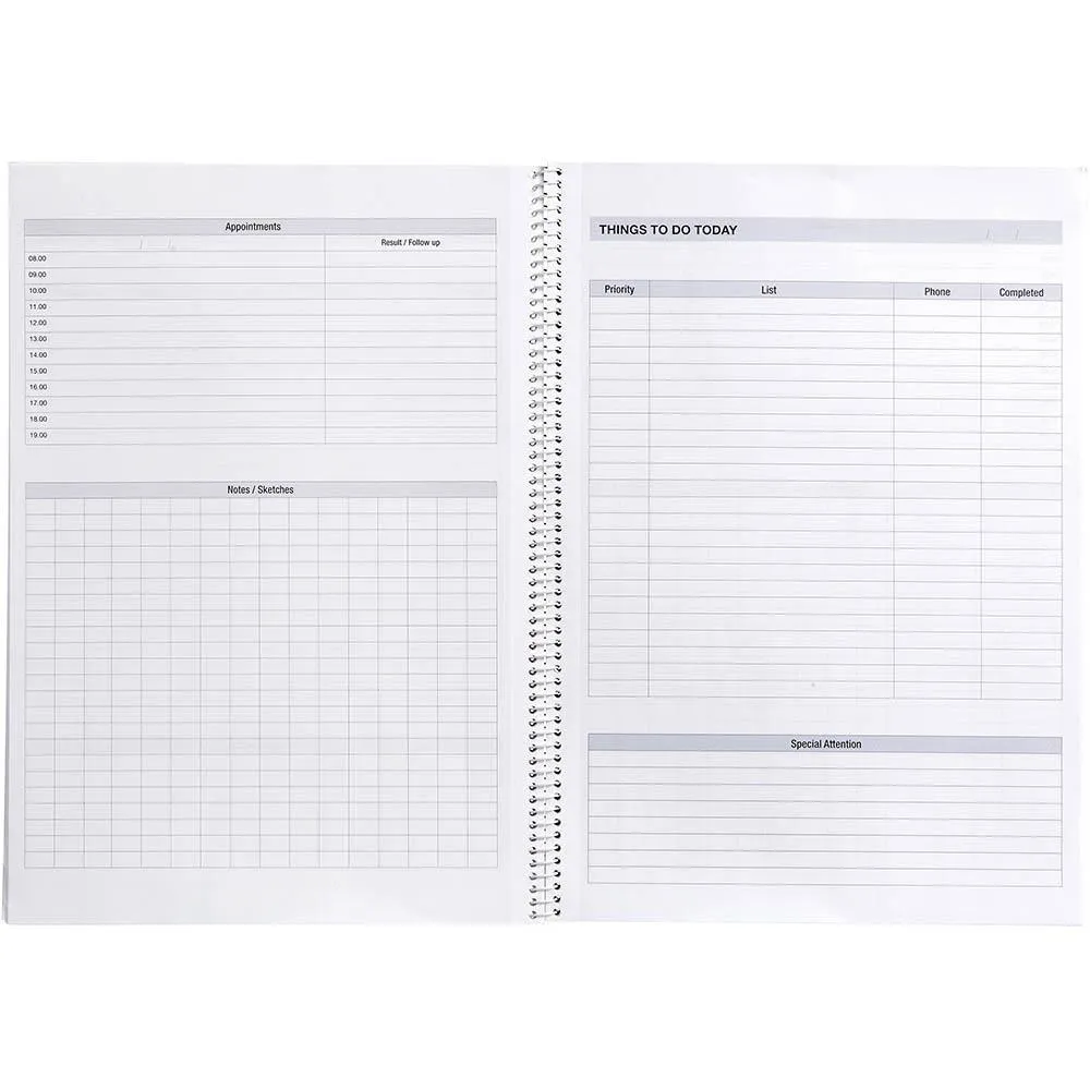 5 Pack Spirax P704 Notebook To Do List Appointment Book 140 Page A4 Black Bulk