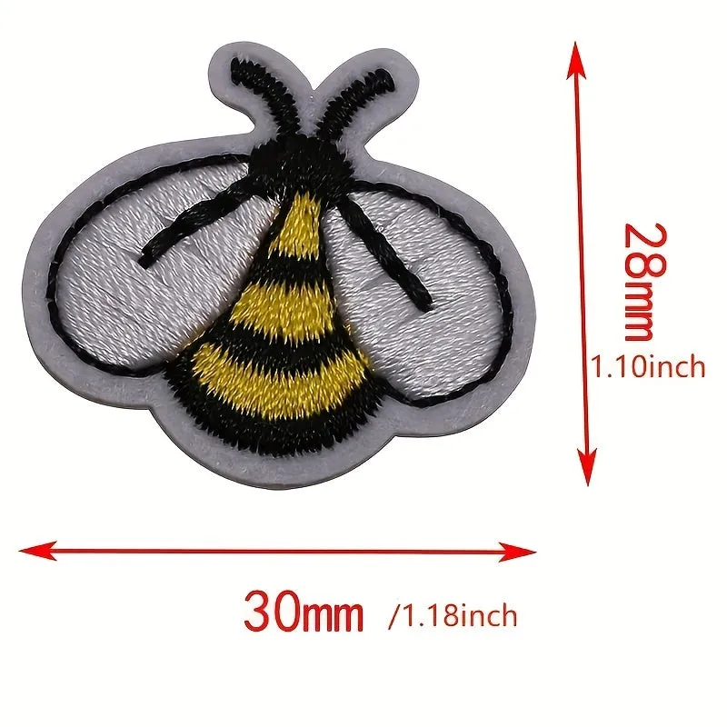 5pcs Cute Bee IronOn Embroidery Sticker Patches for DIY