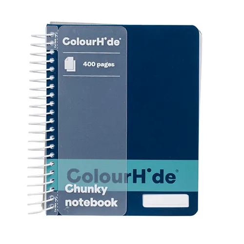 5x Colourhide Chunky Notebook 400 Page Navy Blue Compact