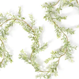 6' Snow Boxwood Greenery Garland