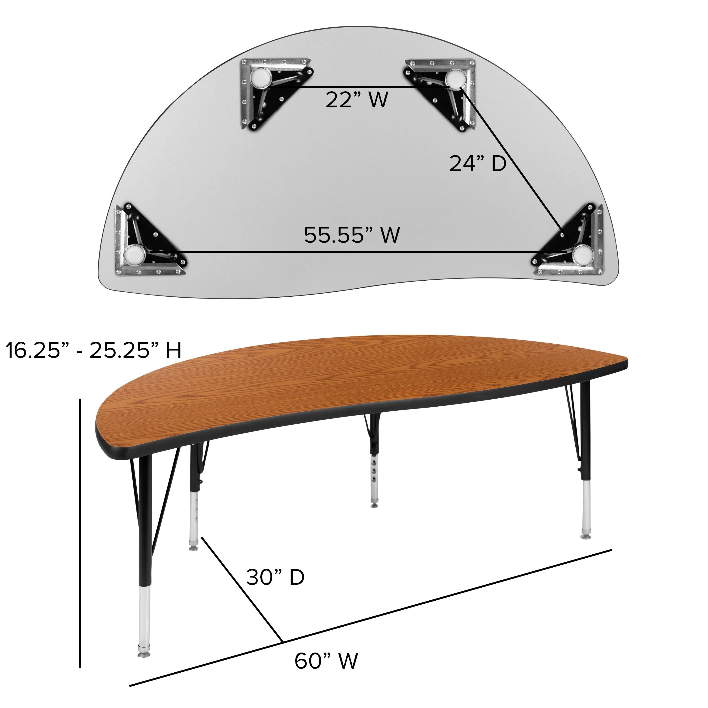 60" Circle Wave Oak Table Set XU-GRP-14CH-A60-HCIRC-OAK-T-P-GG