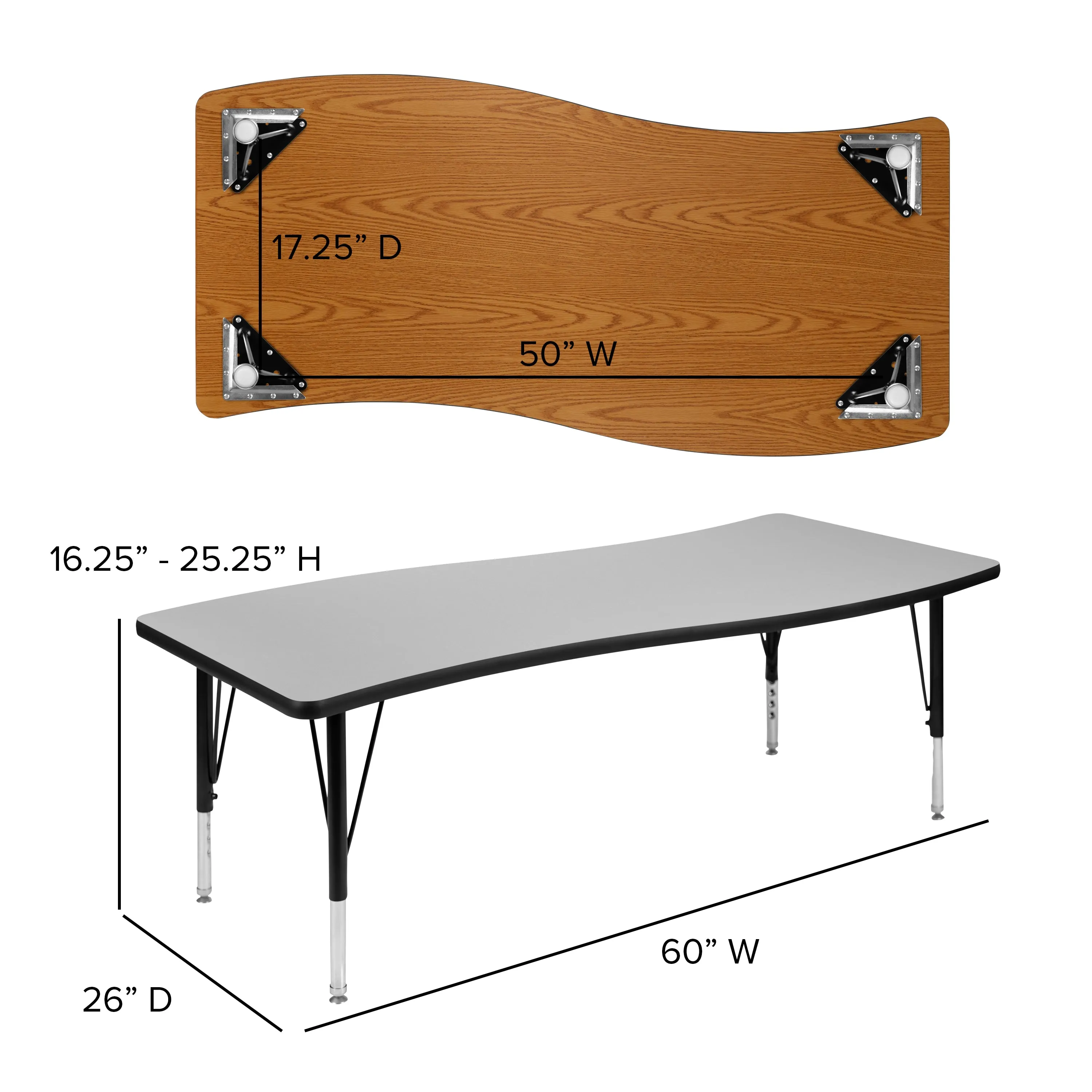 86" Oval Wave Grey Table Set XU-GRP-12CH-A3060CON-60-GY-T-P-GG