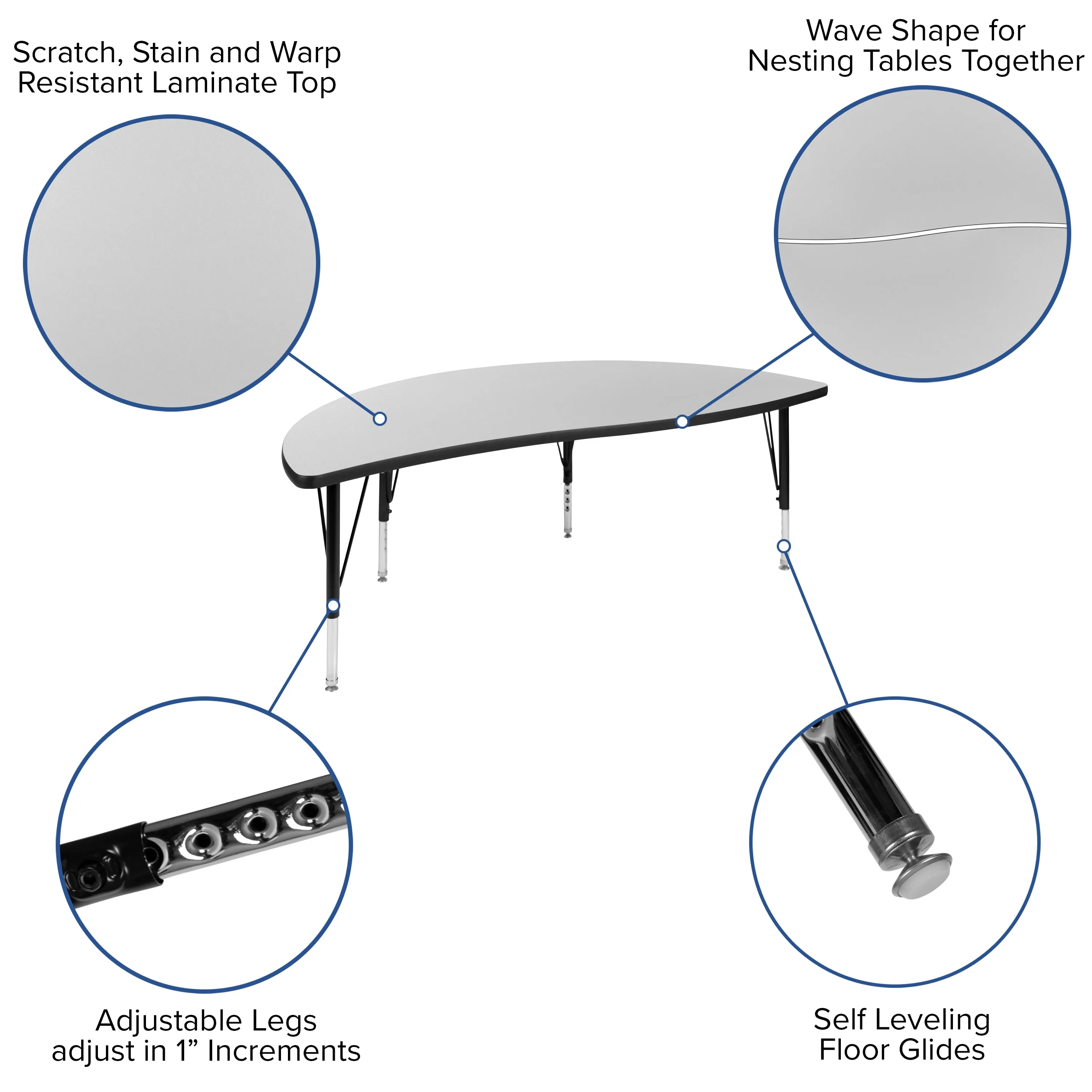 86" Oval Wave Grey Table Set XU-GRP-12CH-A3060CON-60-GY-T-P-GG