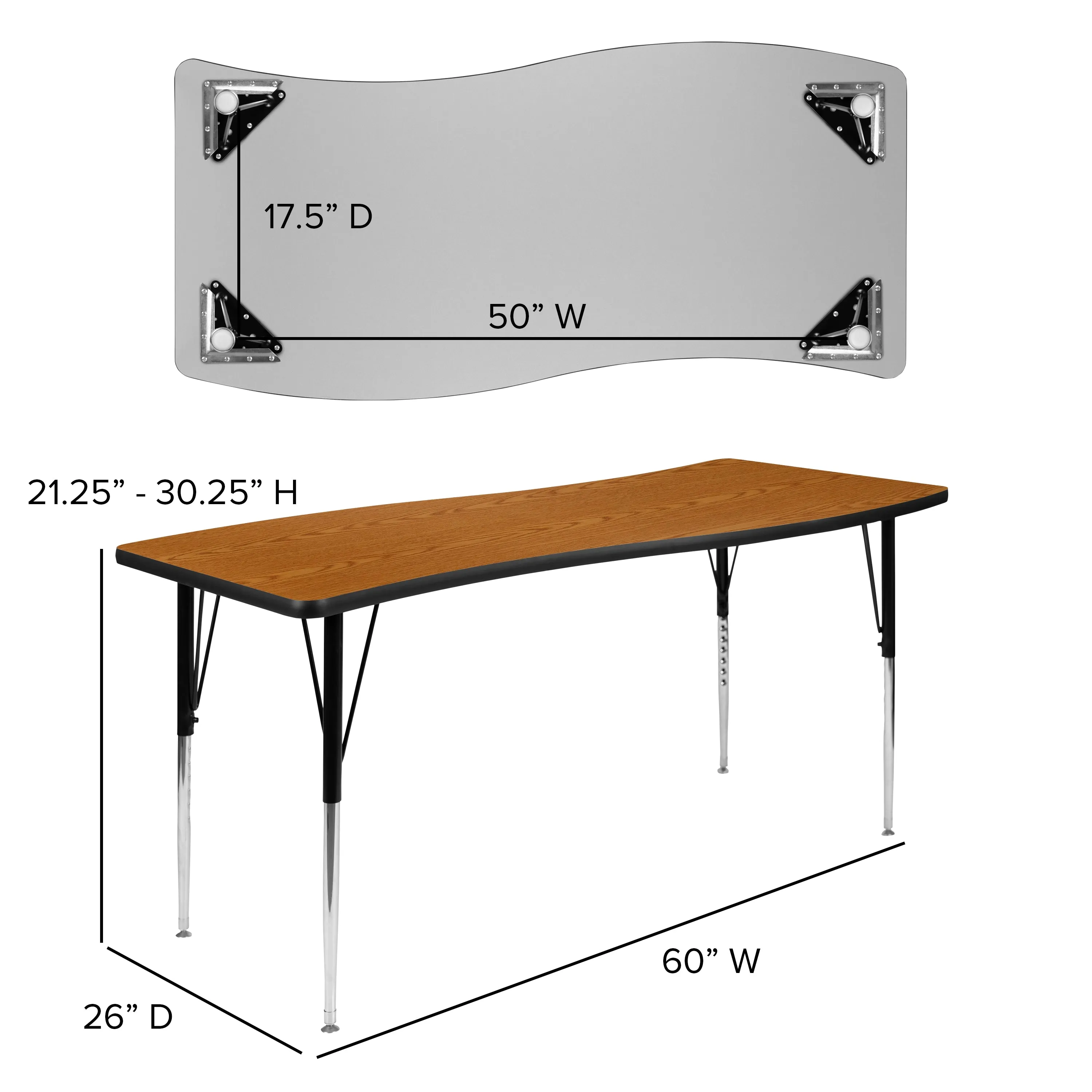 86" Oval Wave Oak Table Set XU-GRP-18CH-A3060CON-60-OAK-T-A-GG