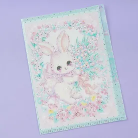 Amenomori Fumika Flowery Bunny Multi-Pocket A5 File Folder