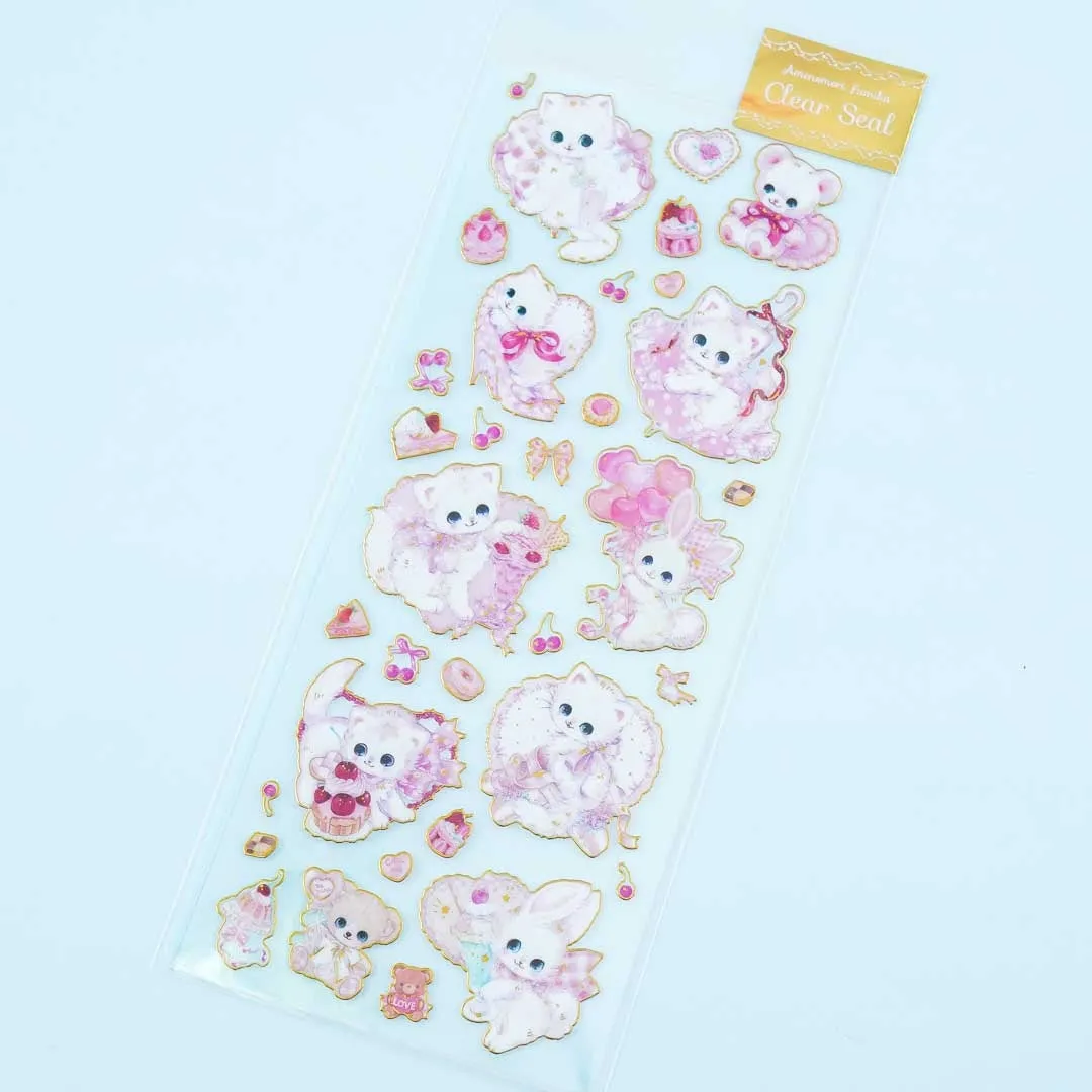 Amenomori Fumika Sweet Animal Clear Seal Stickers