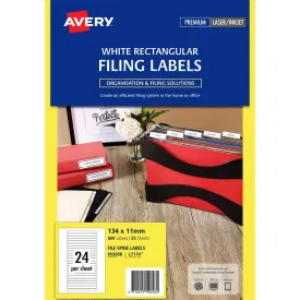 Avery 959058 L7170 Laser Label File Spine 24Up White Pack 25