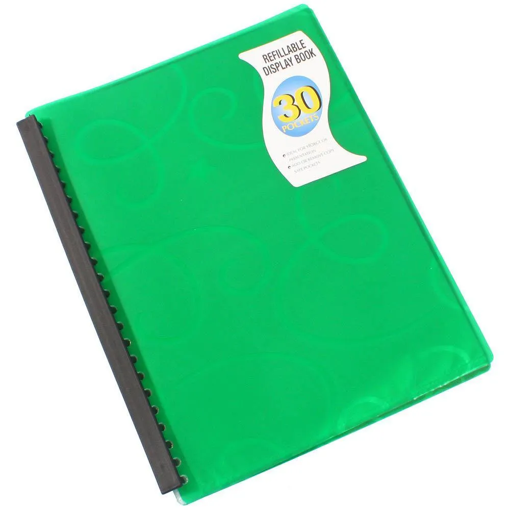 Beautone Jewel Display Books Refillable 30 Pocket A4 Green