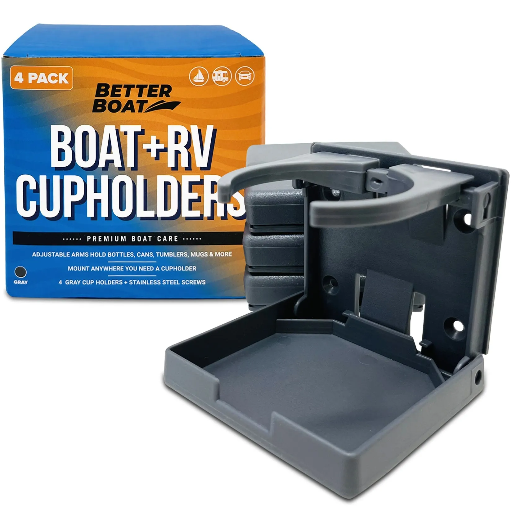 Better Boat Folding Boat Cup Holder 4PCs