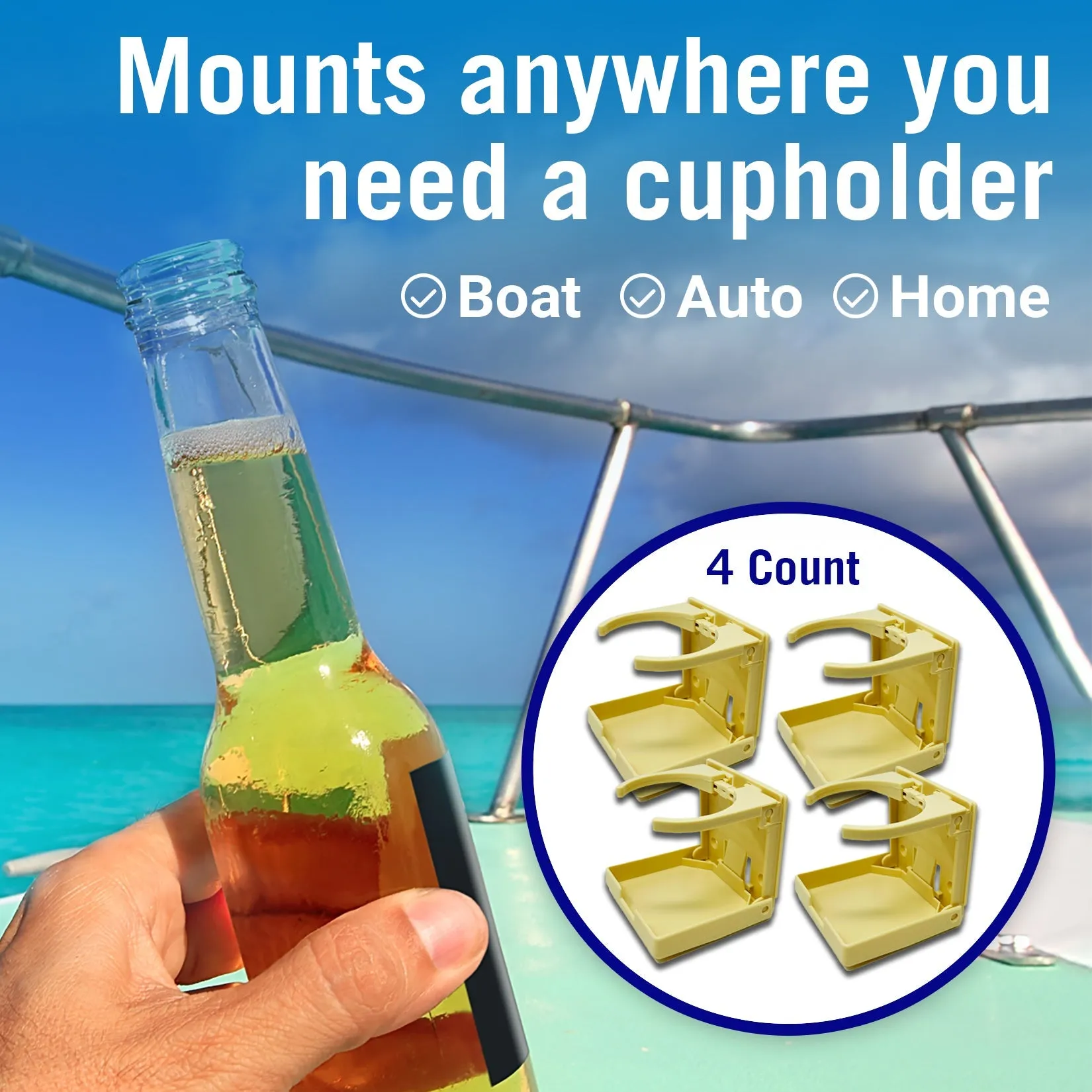 Better Boat Folding Boat Cup Holder 4PCs