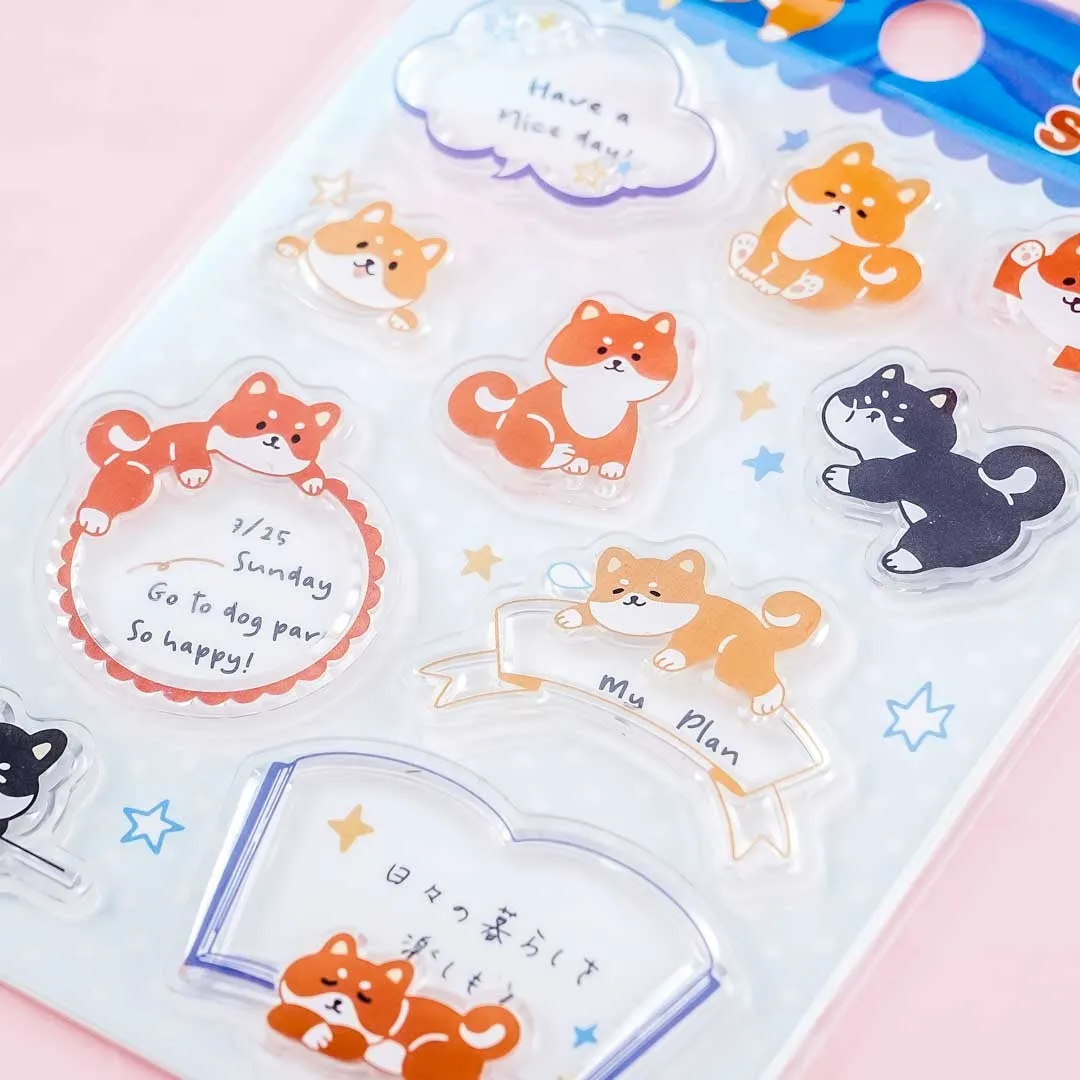 BGM Shiba Inu Clear Stamp Stickers