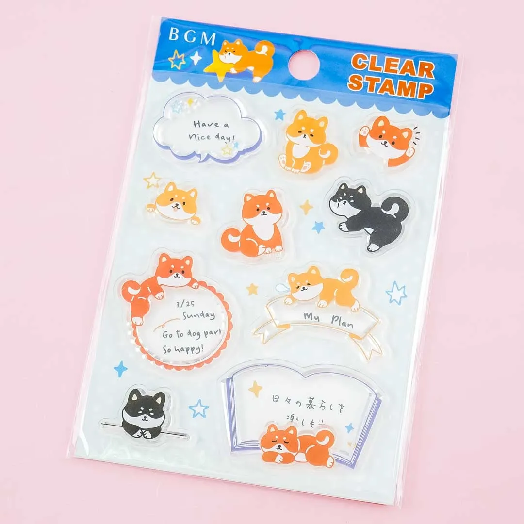 BGM Shiba Inu Clear Stamp Stickers