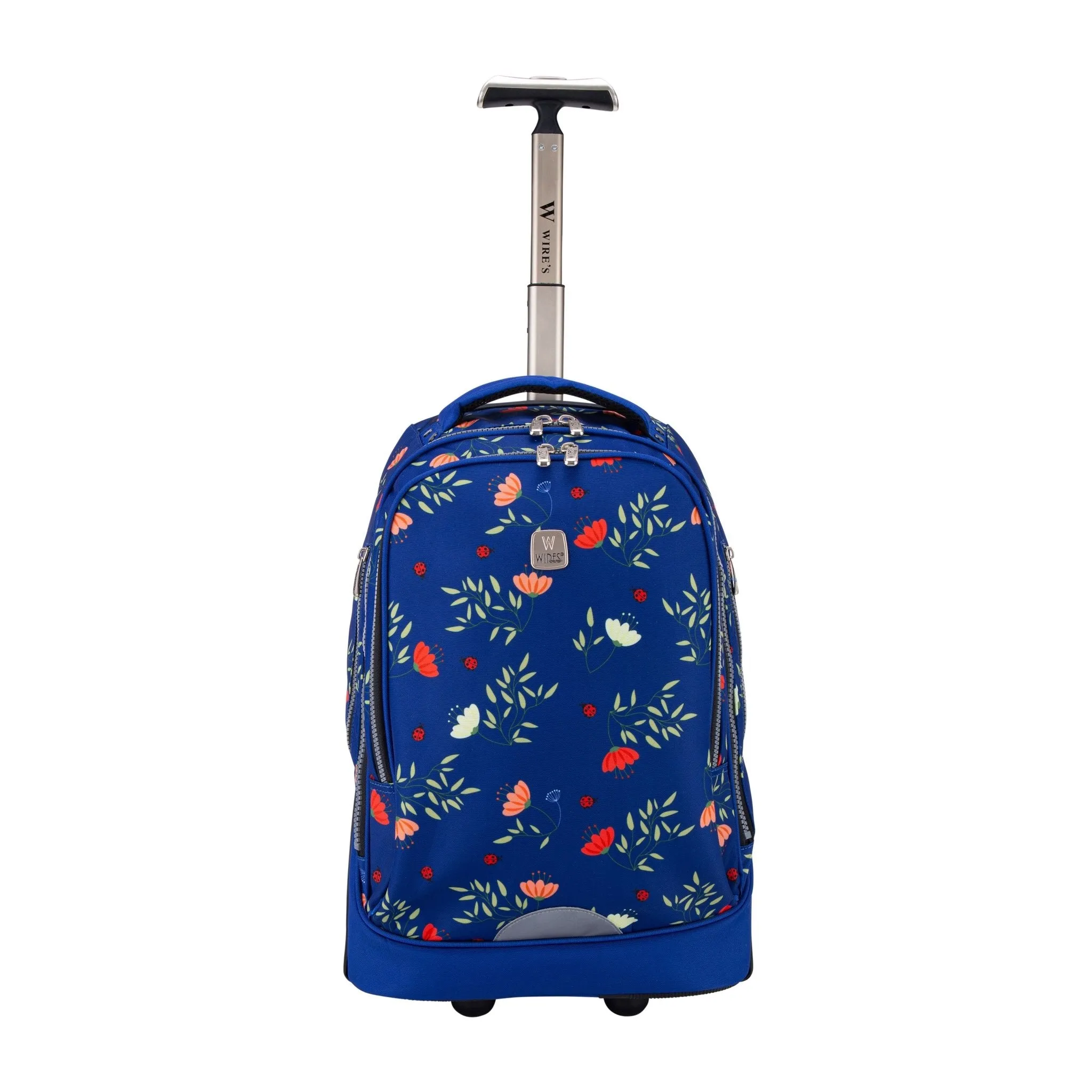 Big Wheel School Bags Trolly Set of 3pcs Blue Flower Design