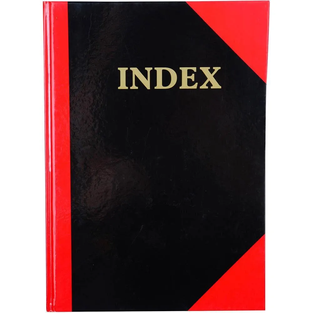 Black And Red Notebook Casebound Ruled A-Z Index Ruled 100 Leaf A7