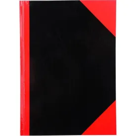 Black And Red Notebook Casebound Ruled Gloss Cover 150 Leaf A4