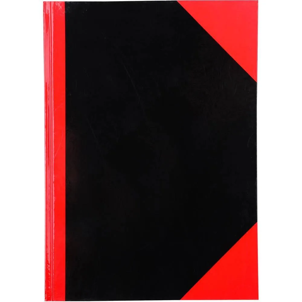 Black And Red Notebook Casebound Ruled Gloss Cover 150 Leaf A4