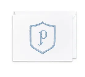 Blue Crest Initial Notecards: Boxed Set