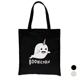 Boonicorn Cute Halloween Costume Ghost Unicorn Canvas Shoulder Bag