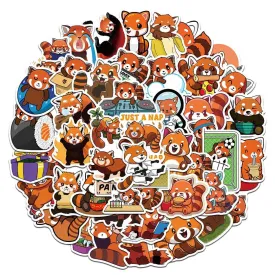 Bundle of Cute Red Panda Waterproof Stickers