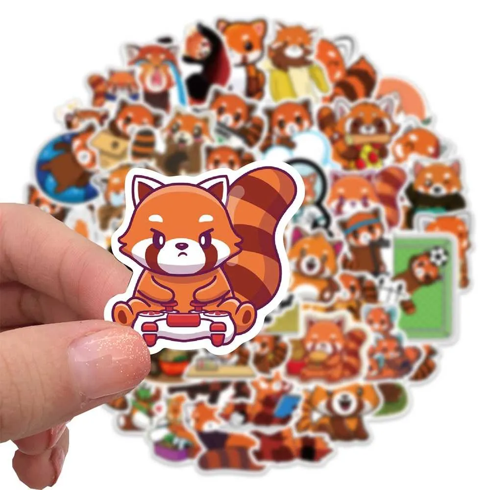 Bundle of Cute Red Panda Waterproof Stickers