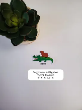 Capybara and Alligator Sticker