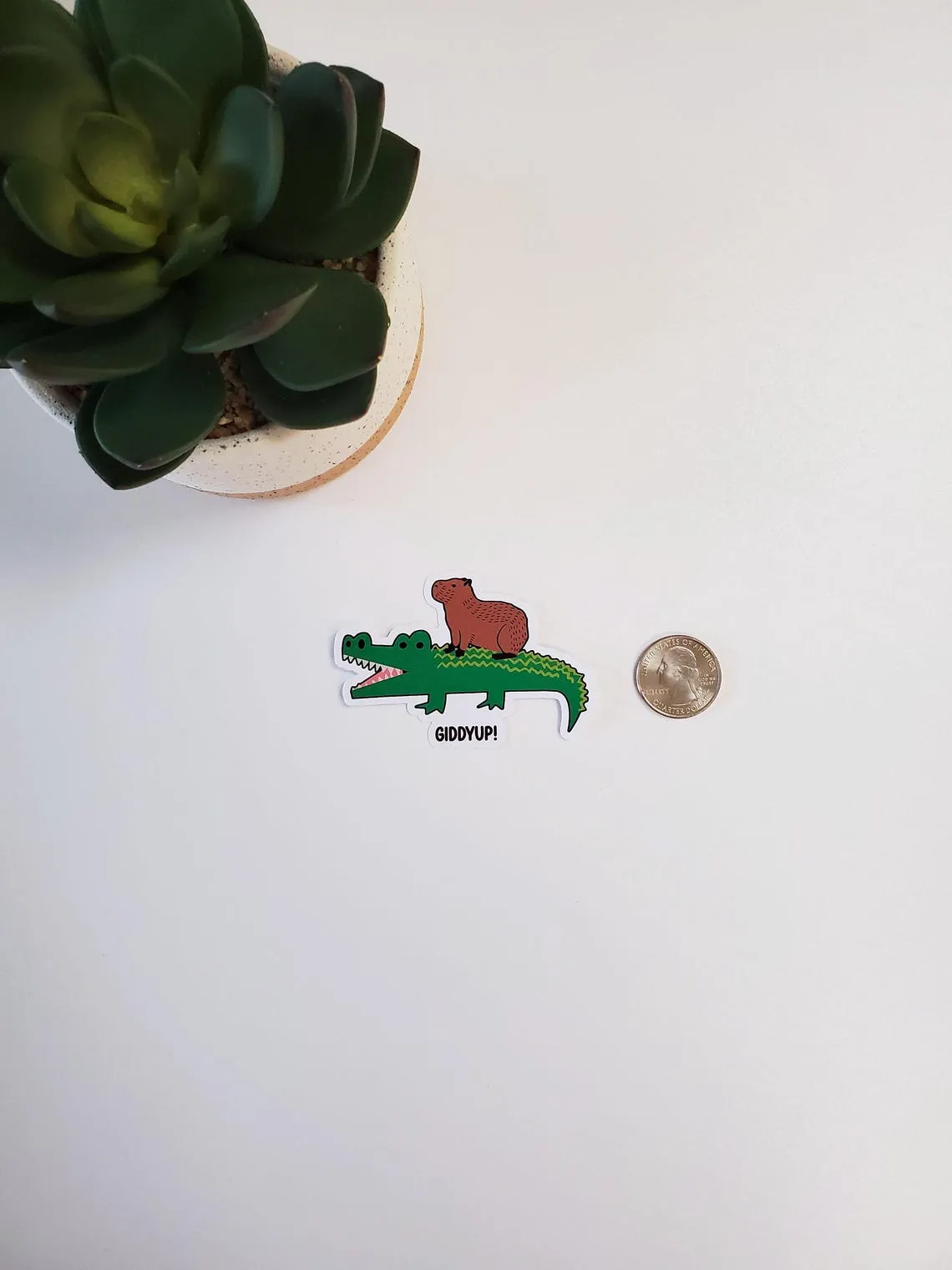 Capybara and Alligator Sticker