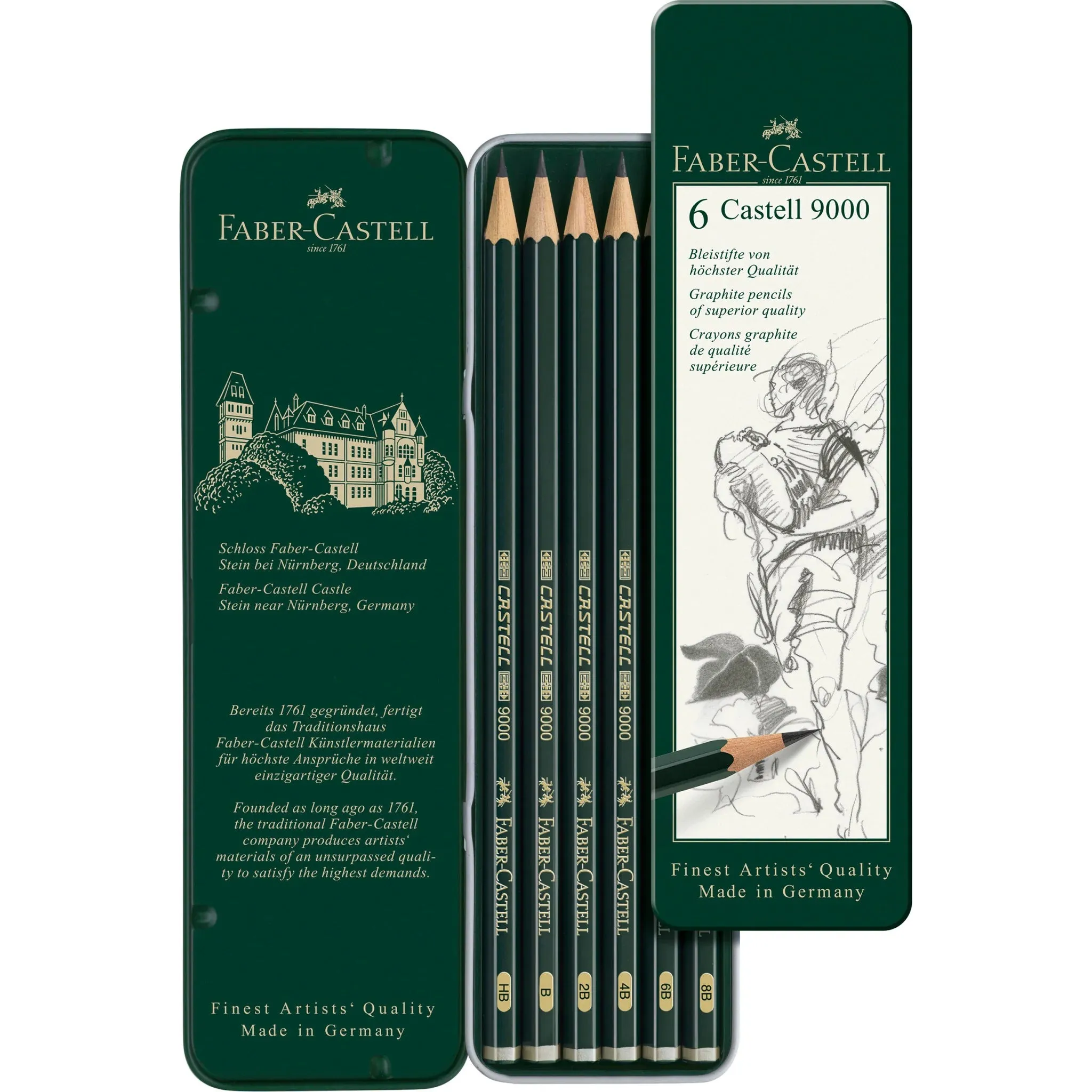 Castell 9000 Graphite Pencil Set of 6 (Faber-Castell)