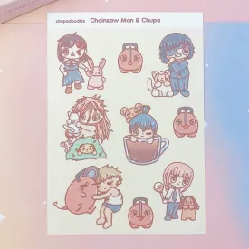 Chainsaw Man Cute Sticker Sheet