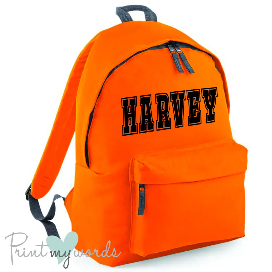 Children's Personalised Name School Rucksack Backpack