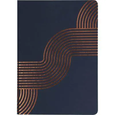 Collins Vanguard Notebook Ruled Curve Foil Design B6 Navy