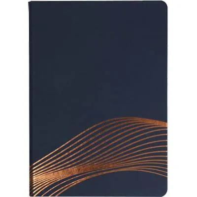 Collins Vanguard Notebook Ruled Wave Foil Design B6 Navy