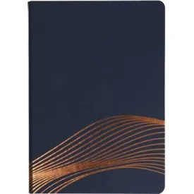 Collins Vanguard Notebook Ruled Wave Foil Design B6 Navy