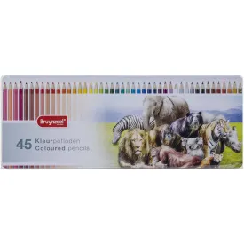 Colored Pencil Tin Sets 45 Color Wild Animals Tin Set