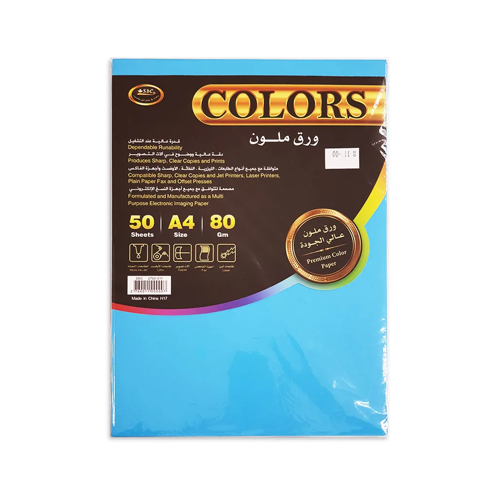 Colour Paper 80gsm A4  50sheet Assorted colour