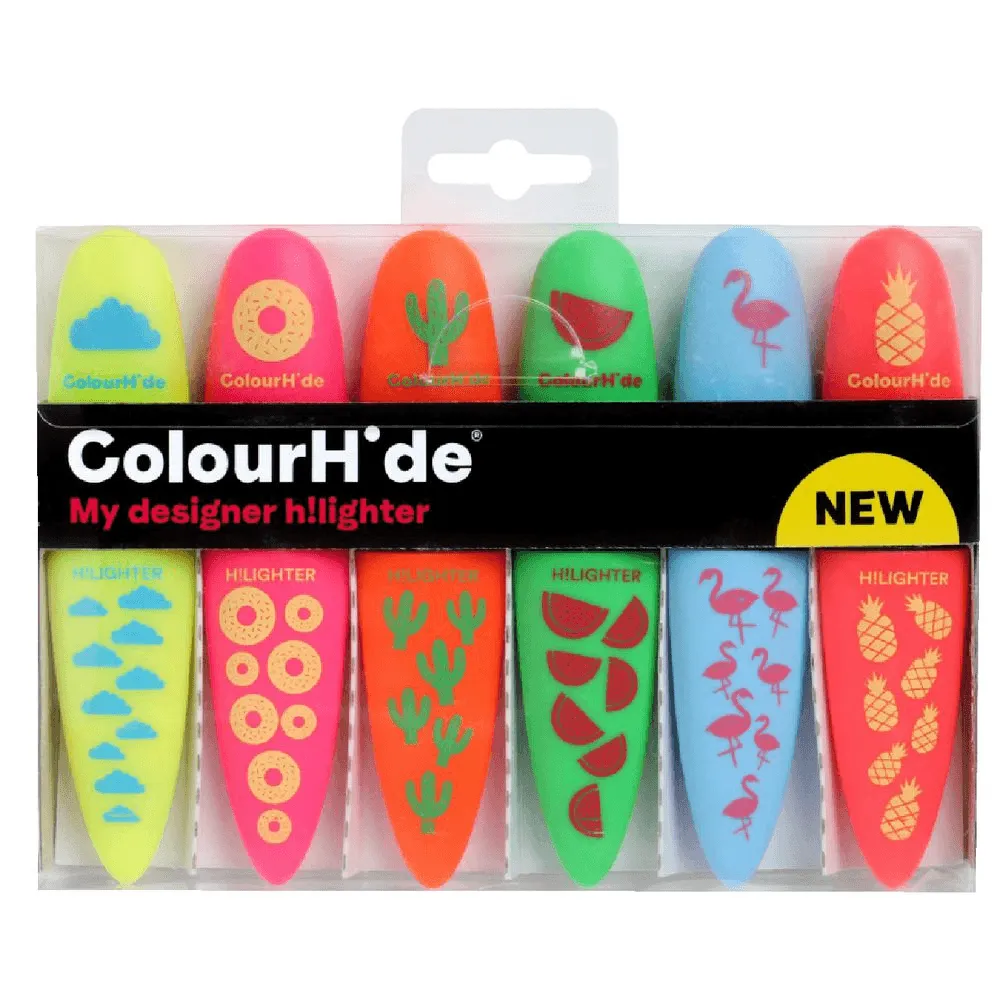 Colourhide My Designer Highlighters Quirky Assorted Pack 6