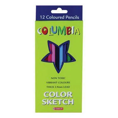 Columbia Colorsketch Half Length Pencil Assorted Pack 12