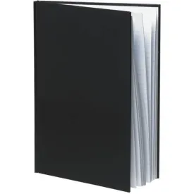 Cumberland Leathergrain Notebook Casebound Blank 100 Leaf A5 Black