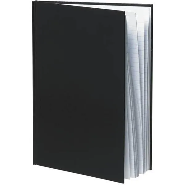 Cumberland Leathergrain Notebook Casebound Ruled 100 Leaf A7 Black