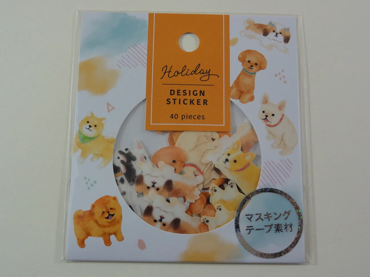 Cute Kawaii Mind Wave Dogs Flake Stickers Sack - for Journal Agenda Planner Scrapbooking Craft